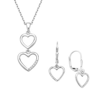 Silver Radiant Canary Yellow Center Necklace and Earring Set